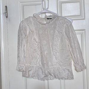 Zara white lace high neck top size medium